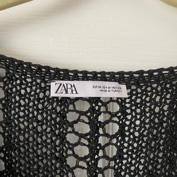 zara black oversized open net sweater - Picture 7 of 9
